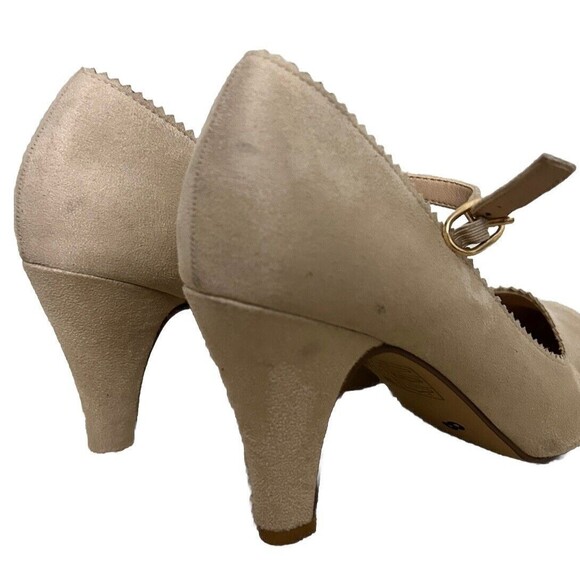 J. Adams Women's 7.5 Honey Heels Round Toes Scalloped Edge Retro Mary Jane Pumps - Picture 5 of 10